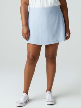 NWT Linen Blend Mini Skirt By Old Navy In Baby Blue Size 3X